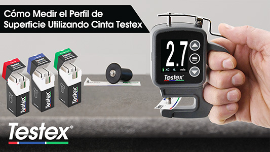 R/T flex DX …testsample Réplica da fita Testex para medição de perfil de superfície